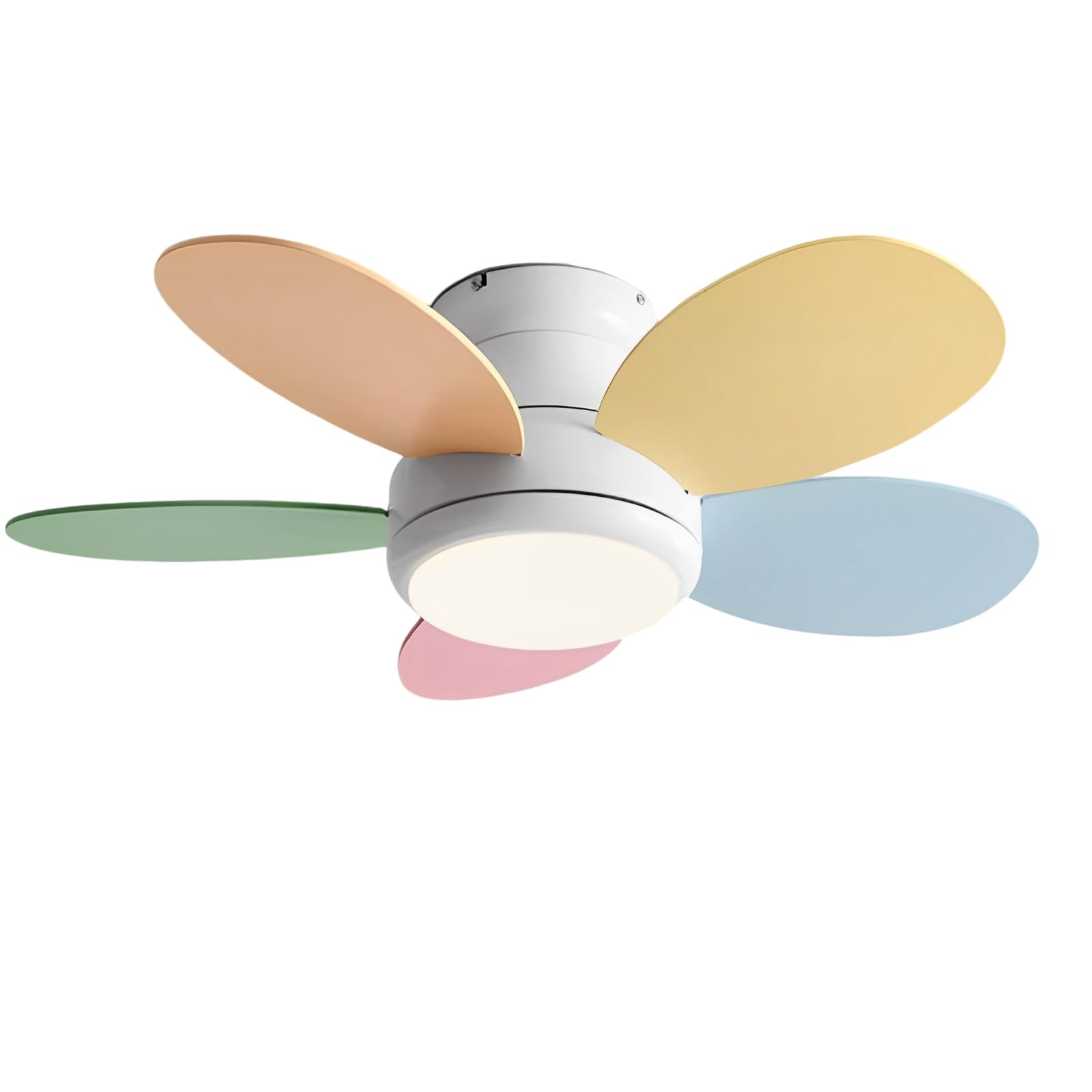 SXDMOUBK Remote 6 Speed Ceiling Fan Light Creative 24W LED Lights Lighting Kids Room Mute with 5 Plywood Blades for Bedroom Dining Study Living