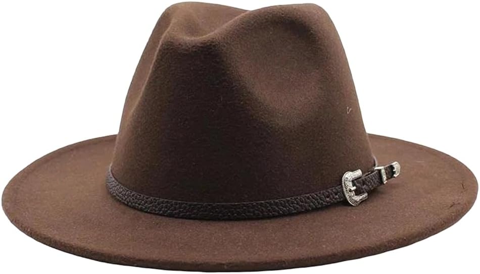 Women's British Style Fedora Hat Wide Brim Felt Trilby Hat for Wedding Church Party