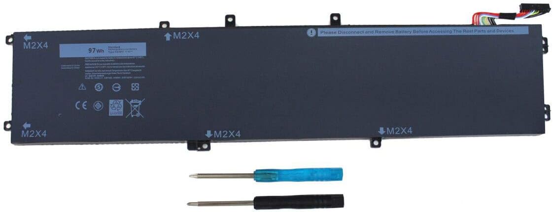 97WH 6GTPY Laptop Battery for Dell XPS 15 9570 9560 9550 7590 P56F P56F001 P56F002 Precision 5510 5520 5530 M5520 Vostro 7500 5XJ28 i7-7700HQ 5D91C GPM03 4GVGH 1P6KD [Not for Laptop with SDD/HDD]