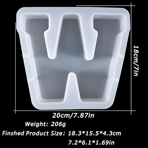 Miniatura 6 de Molde de letras grandes de 7 pulgadas para resina, 26 letras mayúsculas del alfabeto, molde de alfabeto grande de la A a la Z para hacer velas de