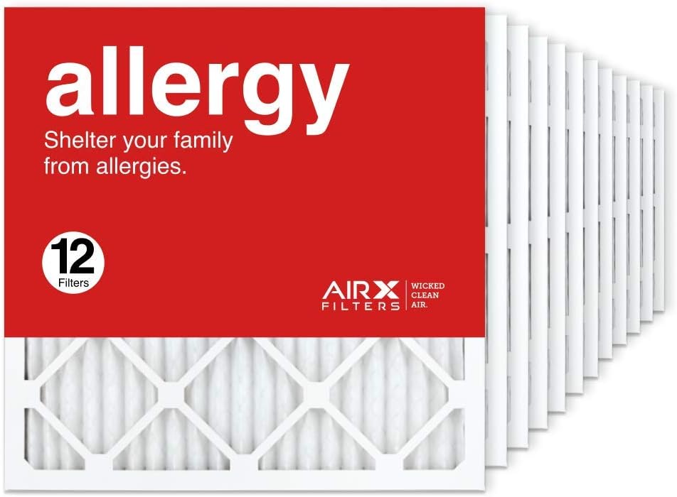 AIRx 20x20x1 Air Filter 12 Pack MERV 11 Pleated HVAC AC Furnace Air Filter, Allergy - Made in the USA
