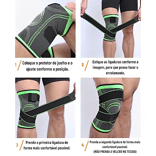 Joelheira Compressão Proteção Ajustável Fitness Cross