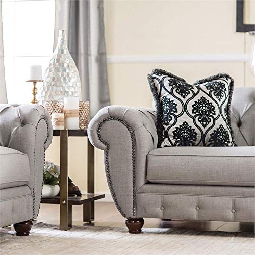 Furniture Of America Bowie Modern Victorian Tufted Sofa, Gray #TOP28