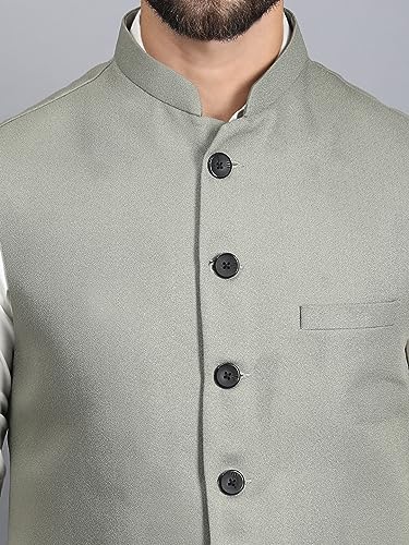 Image of Ethluxis Men's Designer Solid Nehru Jacket /Waist Coat /Bandhgala