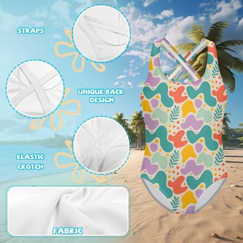 Image of Girls One Piece Swimsuit 3D Sequin Glitter Cross Back Quick Dry Sparkly Bathing Suit for Beach Pool 5-14Y
