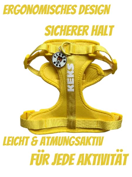 CLEVER DOG Performance Hundegeschirr personalisierbar – atmungsaktiv, verstellbar, 100% passgenau, giftfrei, mit Leinenanschluss, für alle Hunderassen, langlebig, komfortabel & umweltfreundlich