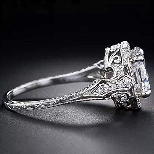Aimys Vintage 2.6CT White Topaz 925 Silver Cubic Zirconia CZ Bridal & Engagement Ring Sizes 5 to 10 (6)3