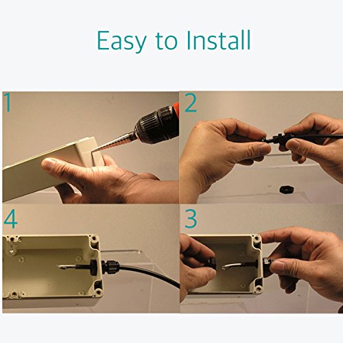 Lantee Pg 21 Cable Gland - 20 Pieces Black Plastic Nylon Waterproof Wire Glands Connector Fitting #TOP6