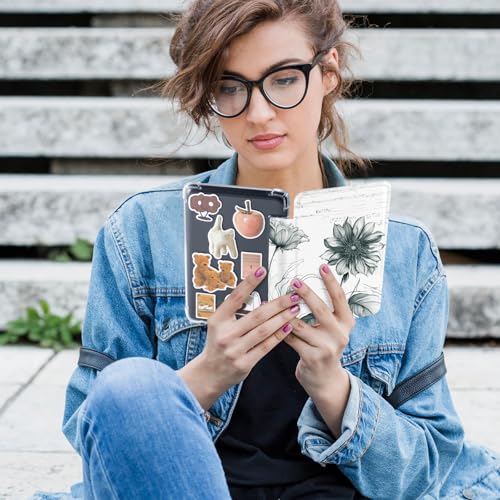 Image of CoBak Case for 6 Inch e-Reader, Ultra Clear Soft Flexible TPU Back Cover Light Shell, with Auto Wake /Sleep, not Compatible Kobo Claro, Glitter Rosered.Flowers