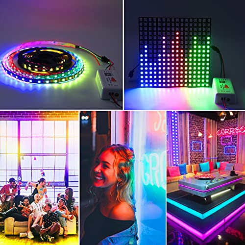 Image of 2 Pack SP107E LED Controller -Music Sync for WS2812B /Ws2811 /SK6812 IC Strips & LED Pixel Matrix Panel, Smart App Control, 16 Million Colors, Commercial /Home Lighting