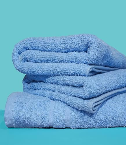Pristine Linen Cotton Bath Towels 24X48 Inches Aqua Blue Pack Of 6 Terry Towels For Bathroom For Shower, Pool, Spa, Gym, Hand Towel For Daily Use, Lightweight Bath Towel Set Absorbent Quick Dry thumb #1