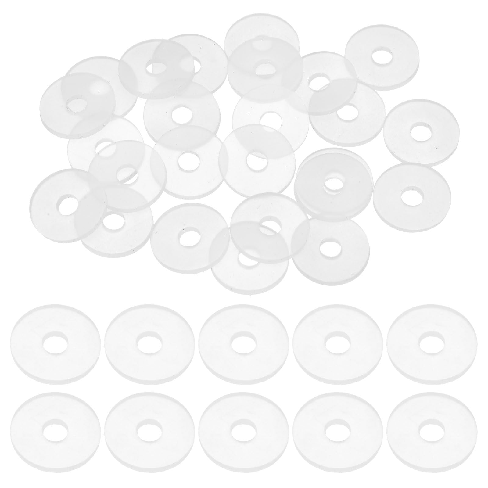DEFANEX 25pcs M5 Silicone Flat Washer (5mm ID 15mm OD 1.5mm Thick) - Flexible O-Ring Sealing Fastener Spacer Gasket Washer Grommets Accessories for Faucet Water Hose Valve Pump
