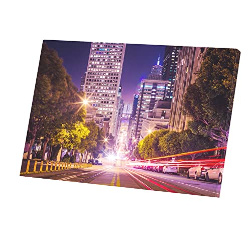 Tableau San Francisco de nuit en toile imprimée (90x60 cm) pour décoration murale
