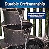 Alpine Corporation 40 Tall Outdoor Floor Tiered Rustic Pump and Barrel Water Fountain, Old-Fashioned Waterfall for Garden, Patio, Yard Decor, Dark Brown