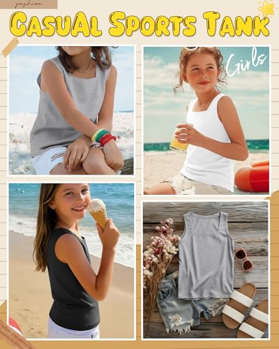 Image of 3 Pack Girls Square Neck Tank Tops