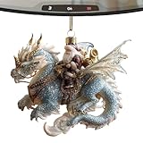 Weihnachtsdekoration Weihnachtsmann im Schlitten | Souvenir flach zum Aufhängen aus Acryl – Figur Vater aus Acryl, dekorativ, für Tür, Tisch, Kamin, Schlafzimmer, Balkon, Garten