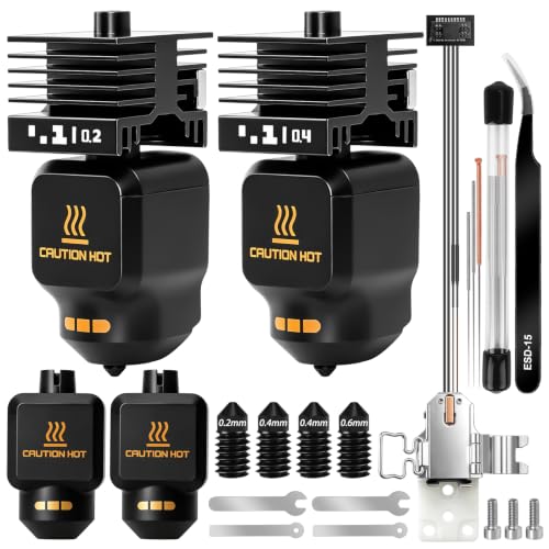 P2S/P2SC Hotend Kit, Integrated Hot End with Heater, Hardened Steel Nozzle, Silicone Sock, Cleaning Needles, Tweezers, W