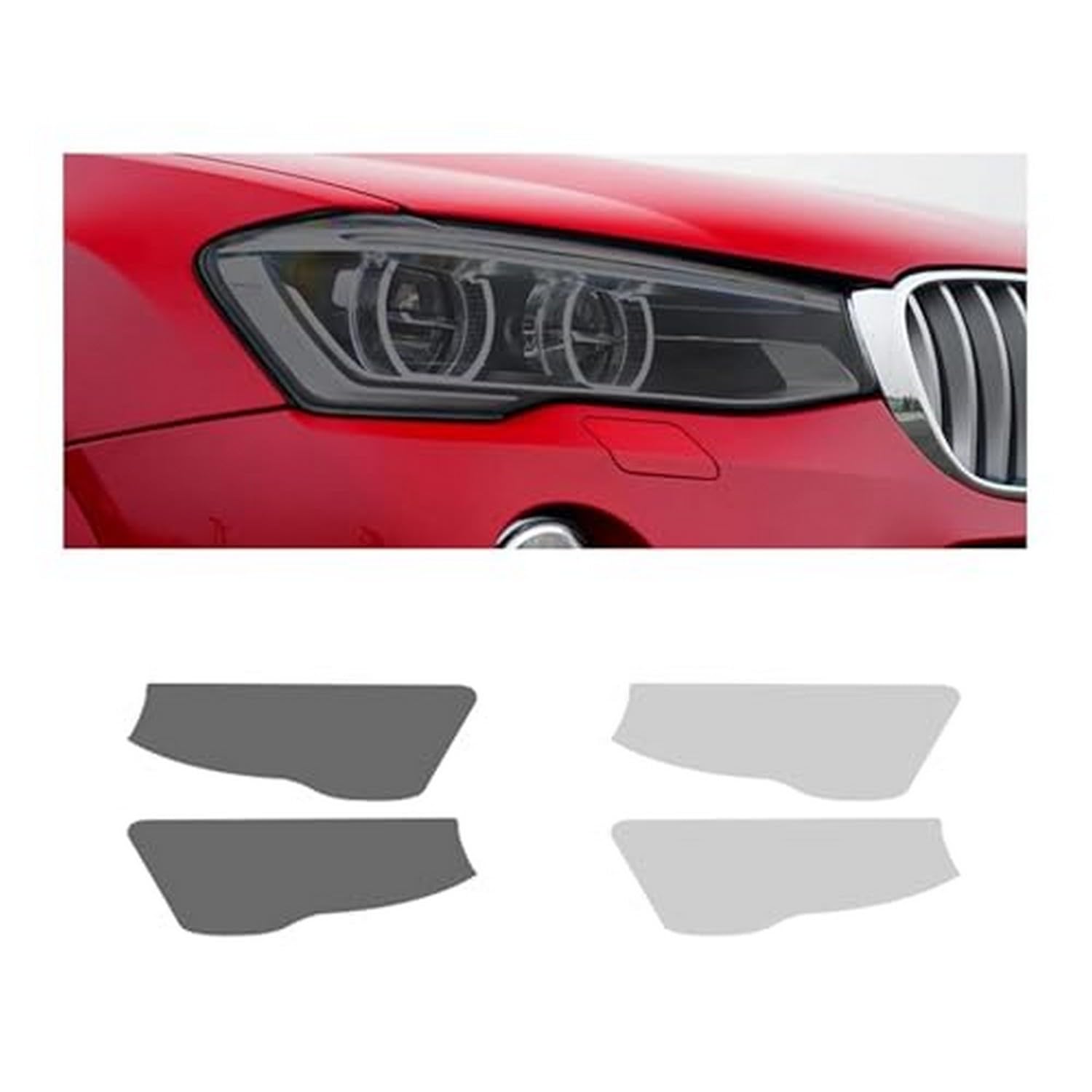 Protector de faros BMW F26 de TPU negro que evita faros amarillos rotos