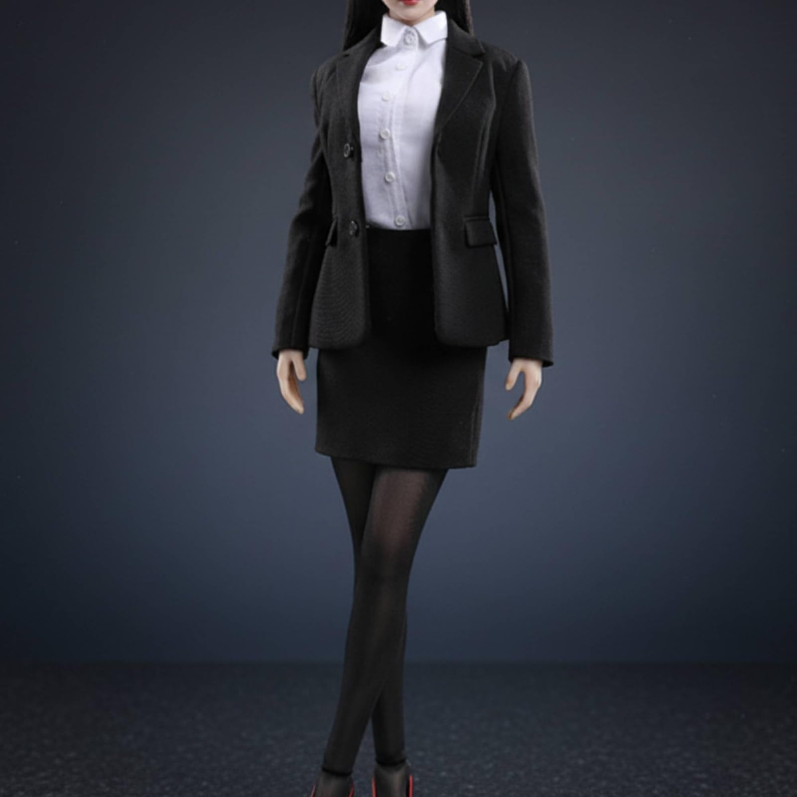 Sharplace Traje Formal Mujer Conjunto Elegante Chaqueta Falda Camisa Uniforme Femenino Tela Diseño Detallado Adecuado para Exhibición de Figuras y Ambientes
