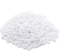 Vista 7 de Gxueshan 1000 cuentas acrílicas blancas de poni de 0.236 x 0.315 pulgadas a granel para pulseras de amistad, collares, joyería, aretes, trenzado