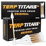 TerpTitans Original – Bamboo Cotton Swabs | Dual-Tip: Spiral for Maximum Absorption & Fine Point for Pinpoint Precision | Extra Strong, Lint-Free | 200 Count Box (400)