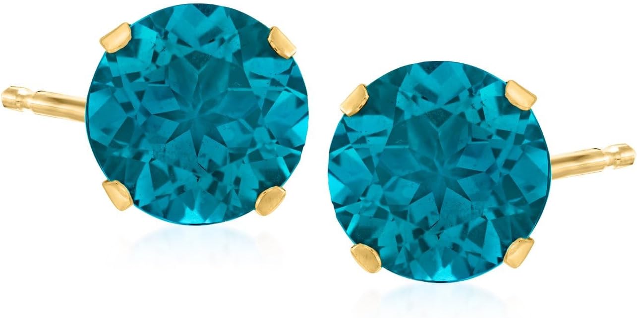 Ross-Simons 4.50 ct. t.w. London Blue Topaz Martini Stud Earrings in 14kt Yellow Gold