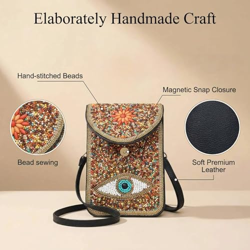 Image of Small Crossbody Bags for Women Designer Cell Phone Bag Boho Shoulder Wallet Purse
