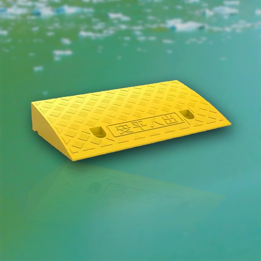 Rampa krawężnikowa, rampa podjazdowa, Lekkie rampy podjazdowe o wysokości 2" 3" 5" 7" do drzwi, garażu, magazynu, wózka dziecięcego, skutera(Giallo,H 11cm/4.3")