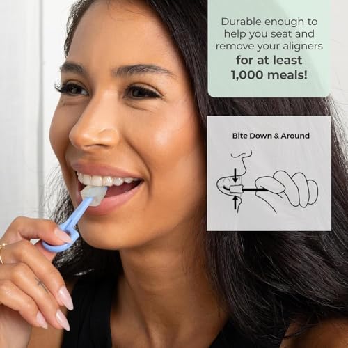 Image of PUL Pack of 2 Reusable 2-in-1 Aligner Seating Chewie & Removal Tool - Compatible with Invisalign, Removable Braces, Retainers, Trays - Easy-to-Use Remover & Chew, Dental & Oral Hygiene Care - Orange