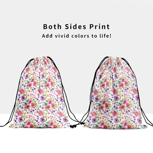 Image of Nerxy Spring Grip Bag - Summer Gymnastics Grip Bag Colorful Floral Gymnasts Gym Bag Drawstring Gift Bag Gym Storage Pouch for Sports Party Favors