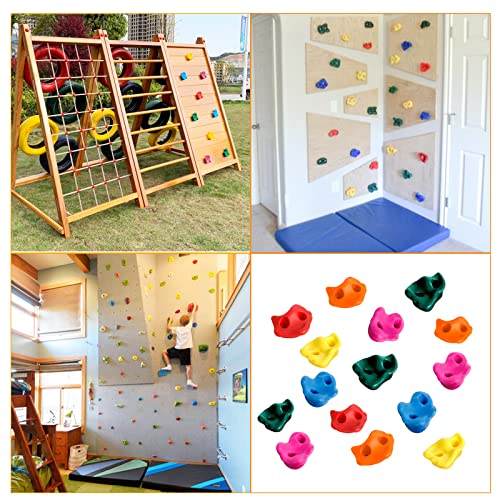 30Pcs Tree Rock Climbing Holds for Kids, Rock Wall Holds Climbing Rock Wall Grip for Indoor and Outdoor Warrior Obstacle Course Training Playground Mounting Hardware