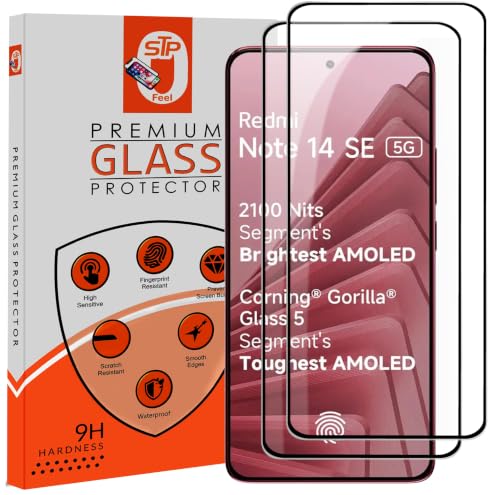 Image of STP FEEL Premium HD+ Tempered Glass Screen Protector Guard Compatible For Redmi Note 14 SE 5G / Note 14 Special Edition (6.67 Inch, Pack of 2) | Edge to Edge Coverage With Easy to installation kit