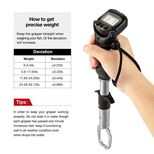 Piscifun Fish Scales With Digital Weight, Water-Resistant Fishing Gripper, Memory Function Digital Fishing Scales, Portable Electronic Stainless Steel Fish Grabber, Fishing Gear Gift For Men #TOP5