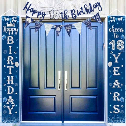 18e fête d'anniversaire inoubliable : sublimez votre entrée avec la guirlande bleu argent