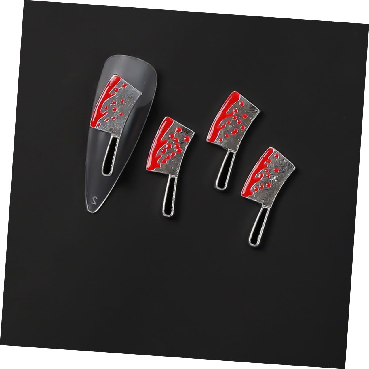 VICASKY 10pcs Bloody Cutter Nail Charms for Halloween Unique Decorations for Manicure for Themed Parties Weddings and Special Occasions