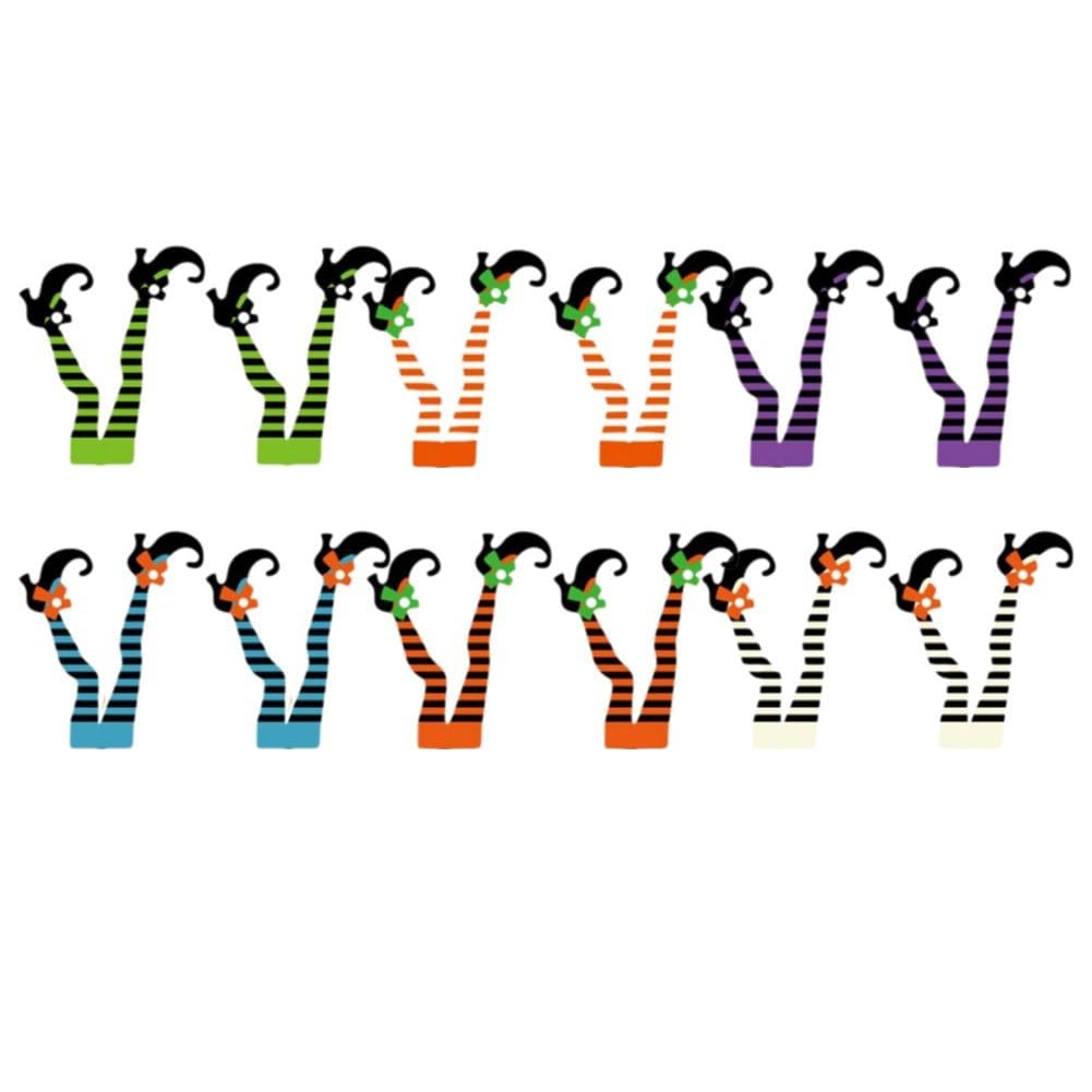 Vbsqic 12pcs/Set Halloween Witch Feet Cake Toppers Witches Legs Cupcake Topper Birthday Party Decoration Halloween Props