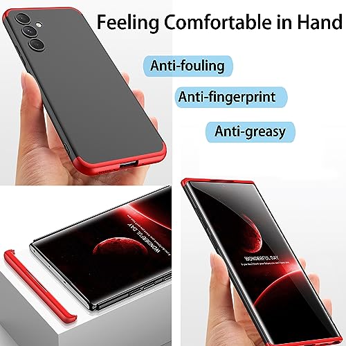 Image of Case for Galaxy Note 10 Plus, 3-in-1 Ultra-Thin Slim Hard PC Case Cover Anti-Scratches 360 Degree Full Body Protective Cover for Samsung Galaxy Note 10+ Plus (Red+Black+Red)