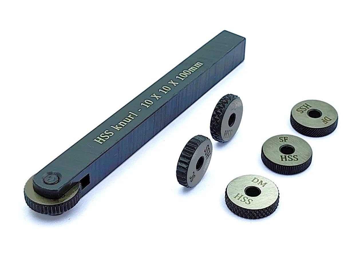 Soporte de herramientas de moleteado de una sola rueda con 5 moleteados HSS de repuesto 10 x 10 x 100 mm
