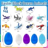Celltestria 20pcs Prefilled with Easters Eggs Building Blocks, Marine Animals Building Gifts Toys for Kids Easters Basket Stuffers for Boy Girl School Classroom Prizes Hunt Supplies Party Favors