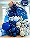 Kozee Chrome Blue Double-Stuffed Balloons different sizes 52 PACK 18+10+5 inch Metallic Navy Blue balloon Garland kit For 2023Graduation Wedding Birthday baby shower anniversary decorations