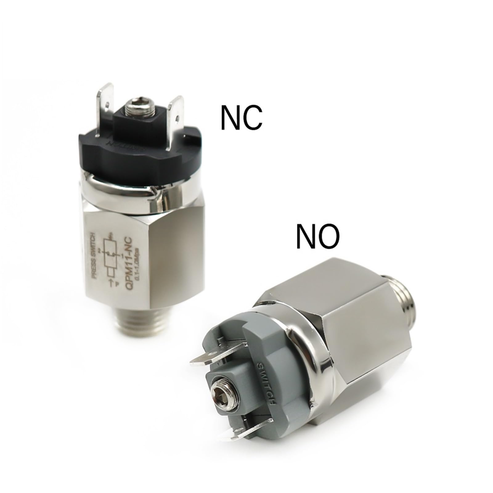1/4 1/8 pouces pression réglable diaphragme hydraulique interrupteur QPM11-NC/QPM11-NO pressostat fil externe filetage buse 1 pièces(QPM11 1 8 NO)