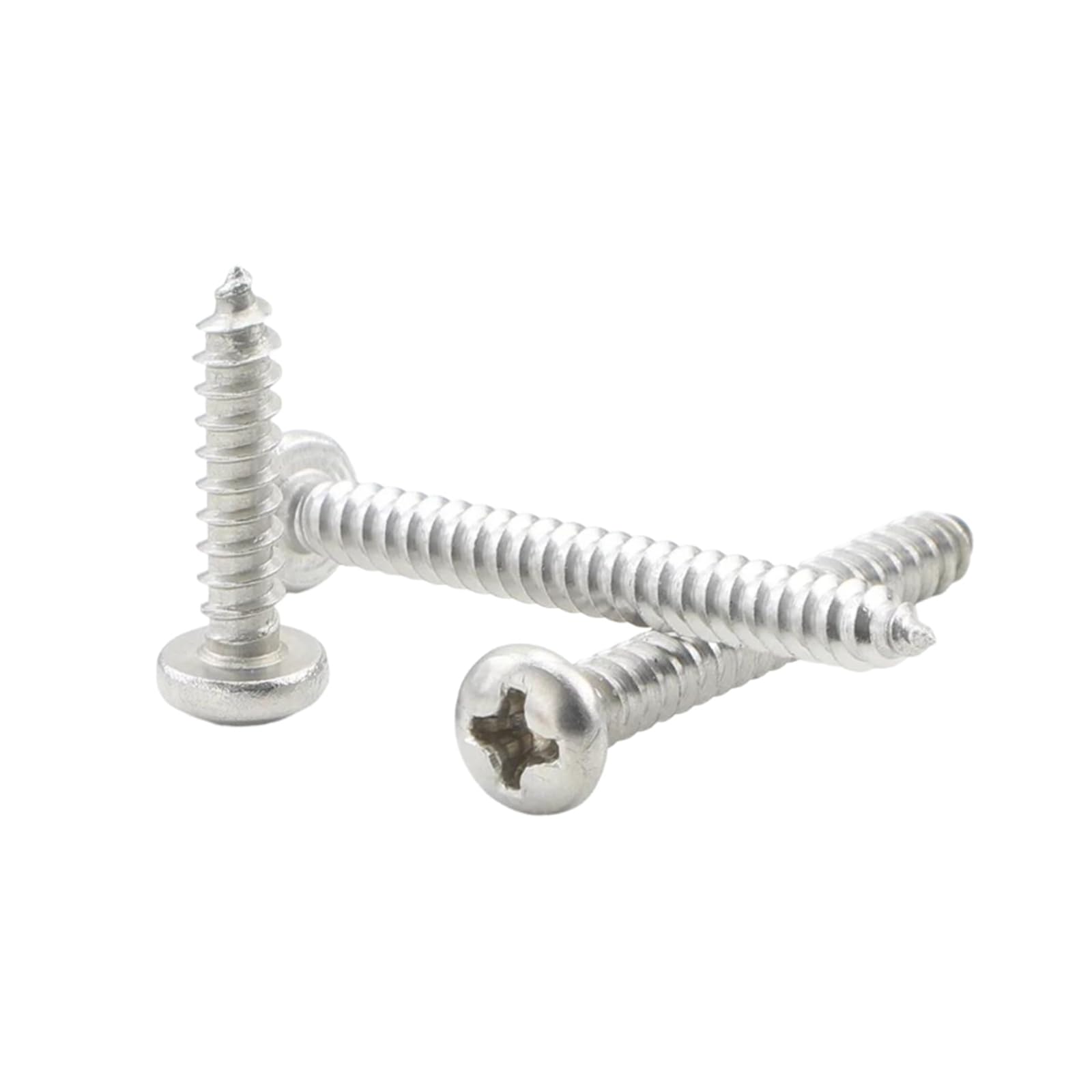 Tornillos autorroscantes Tornillos autorroscantes for madera de acero inoxidable con cabeza redonda y ranura en , M1/M1.2/M1.4/M1.7/M2/M2.3/M2.6/M3/M4/M4.2/M5/M6, M4.2 x 18 mm, 10-55 unidades(M4x25mm)
