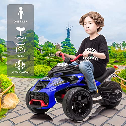 Image of 24V Ride On Toys for Kids 4-8 Kids' Electric Motorcycle 3 Wheeler ATV