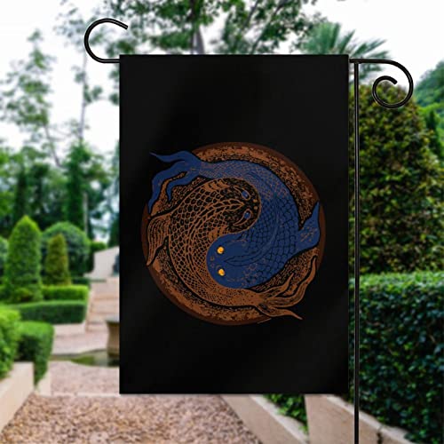 Yin Yang Fish, Shuiwudao Mandalagarden Flag Double Sided Printed Indoor Outdoor Banner Yard Decoration 12X18 Inch #TOP4