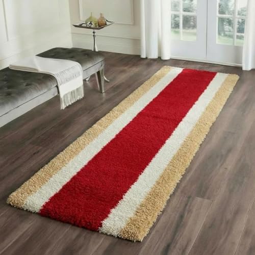 Image of Fluffy Silky Micro Fiber Polyster Carpet /Runner for Bedroom, Study Room, Playing Room, Guest Room ETC. 1.5x4 Feet, (P-4)