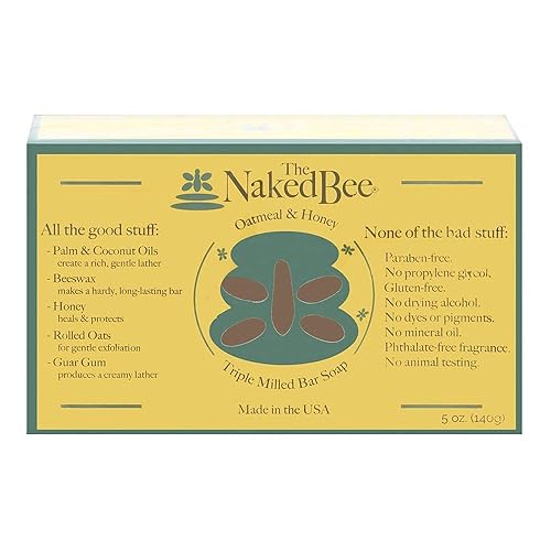 Miniatura 3 de The Naked Bee Jabón para piel sensible enriquecido con harina de avena y miel triple jabón molido, 5 onzas, miel de azahar perfumada