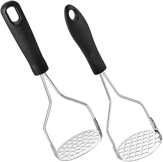 2 Piece Manual Potato Masher Stainless Steel and Plastic