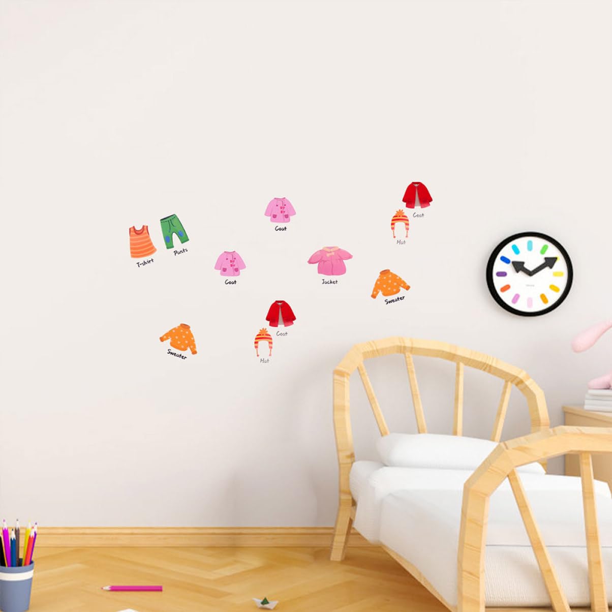 CLISPEED 8 Set Etichette per Abbigliamento Set per Organizzazione Facile Applicazione su Superfici Lisce Materiale per Identificare e Decorare