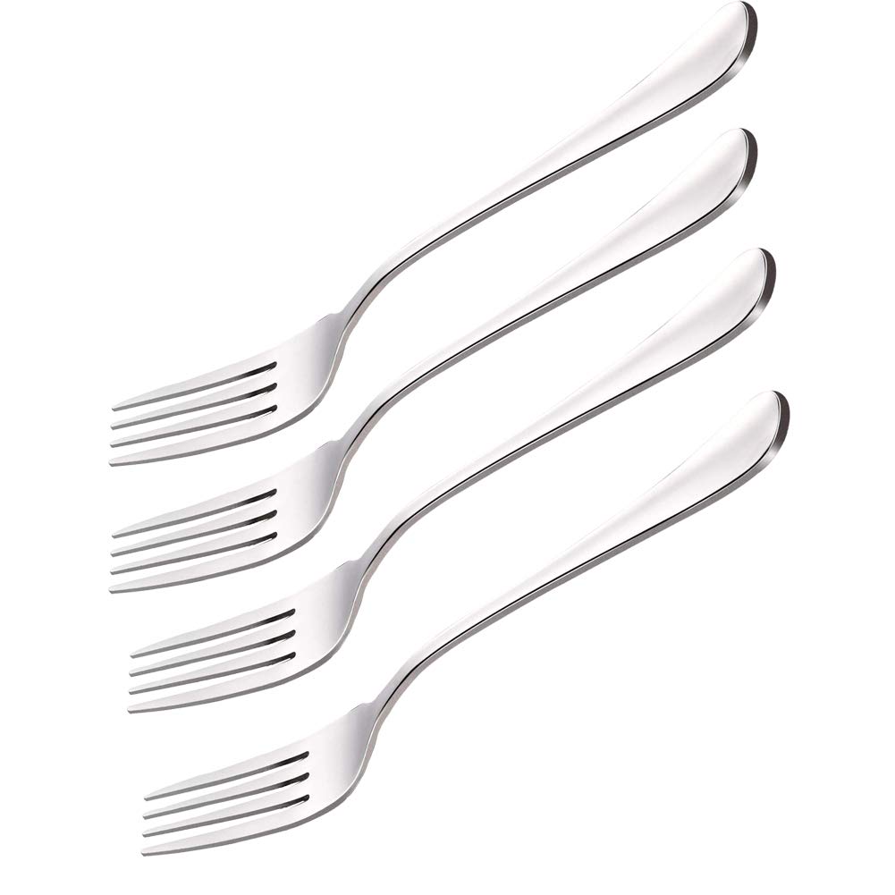 Stainless Steel Dinner Forks, Mirror Polished Silverware Forks set of 6 Used for salads, pasta, steak, pasta, fish, chicken, pork and other foods.