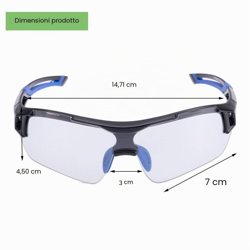 ROCKBROS Occhiali Ciclismo Fotocromatici da Sole Uomo Donna, Occhiali MTB Lenti Fotocromatiche per Bici Bicicletta, Protezione UV 400 per Sport all'Aria Aperta